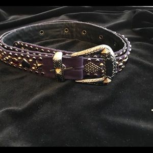 Vintage Women’s Sand Castle Purple Rhinestone Belt